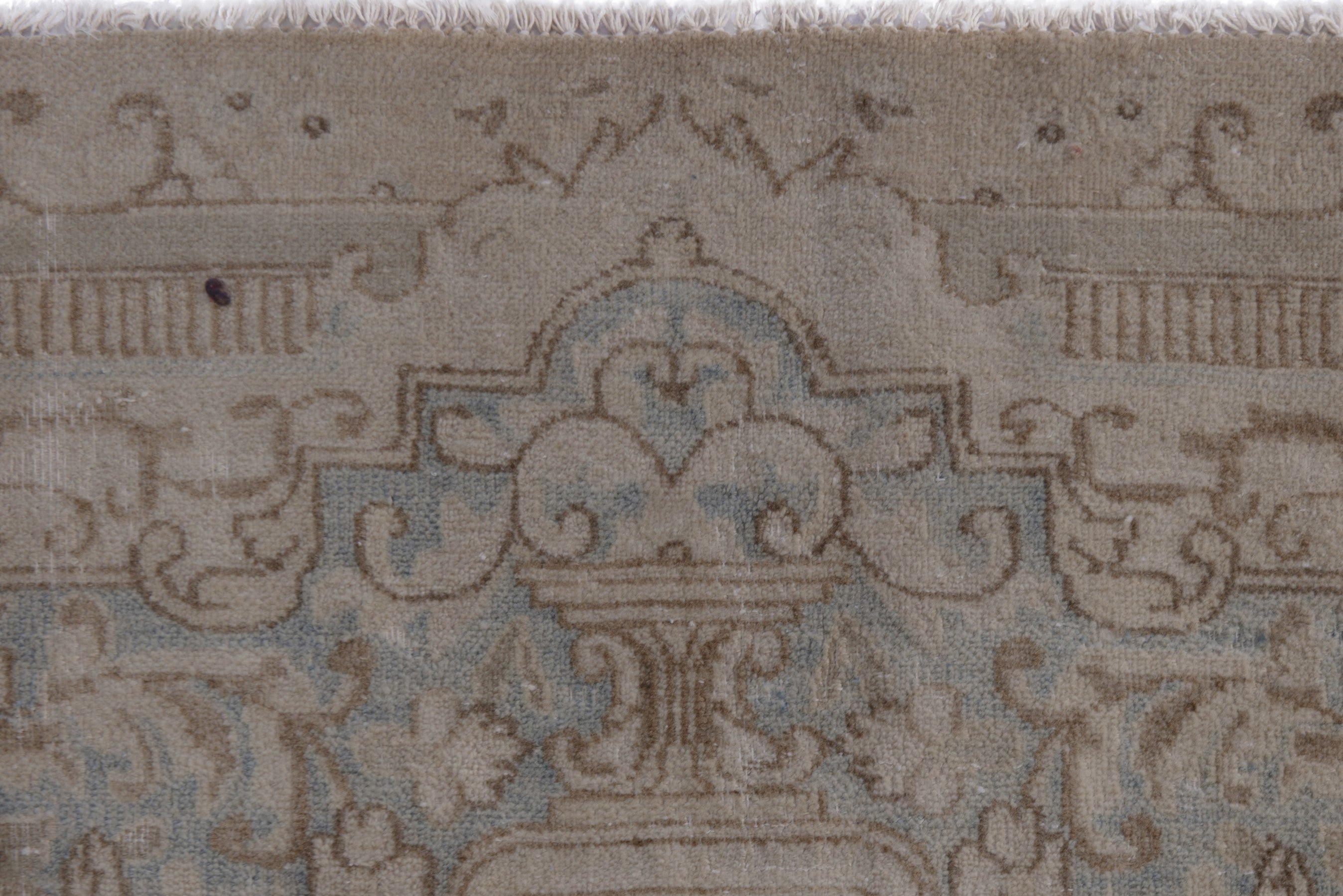Persian Kerman oversized rug in cream and dusty blue, view 16 of 20