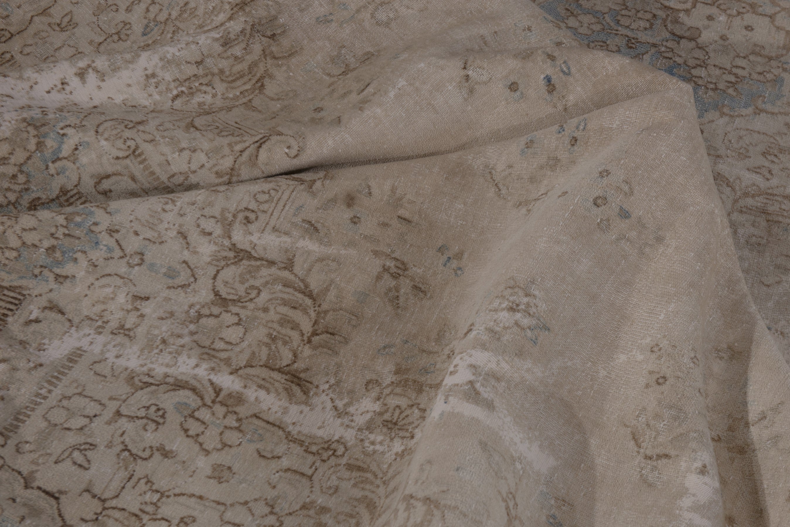 Persian Kerman oversized rug in cream and dusty blue, view 18 of 20