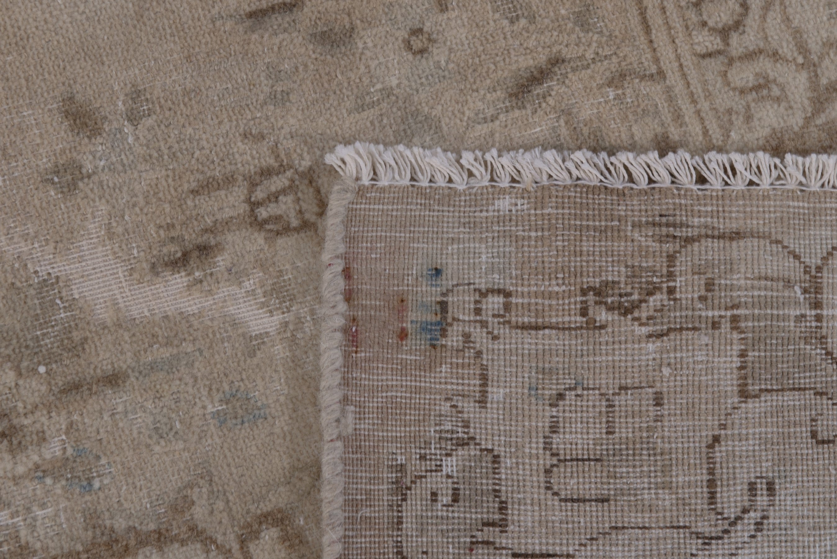 Persian Kerman oversized rug in cream and dusty blue, view 20 of 20