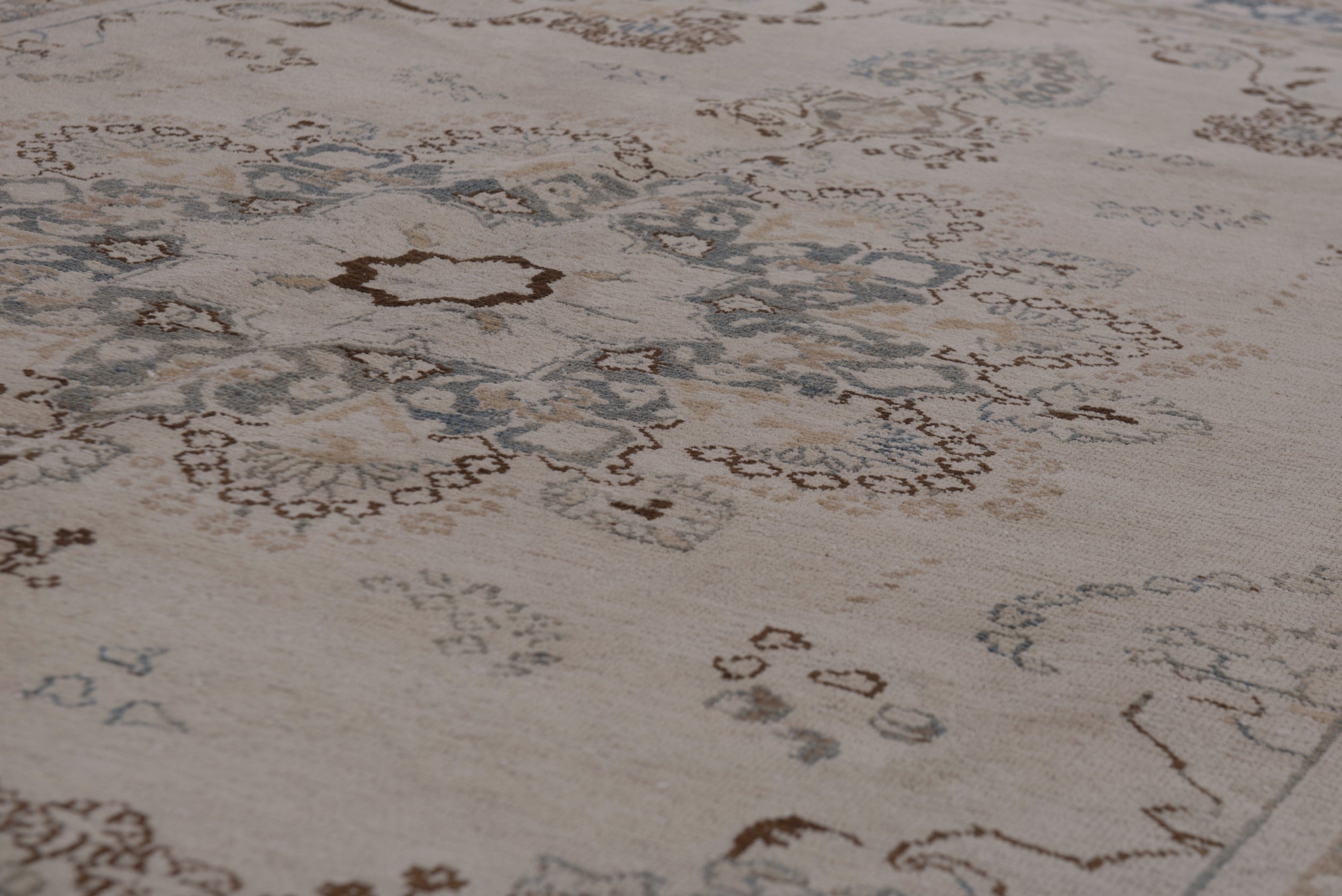 Persian Sabzevar area rug in beige and denim, view 11 of 20