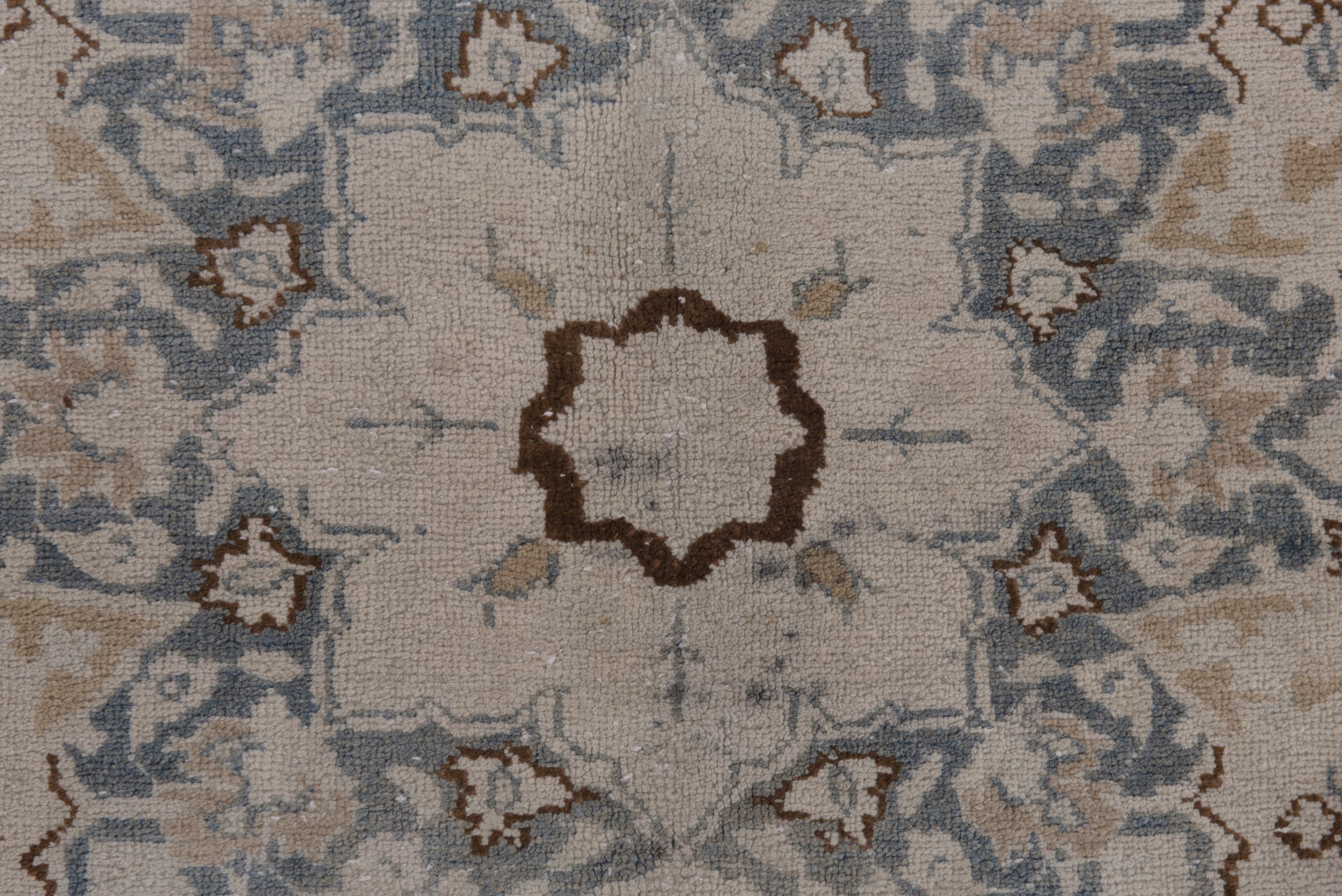 Persian Sabzevar area rug in beige and denim, view 13 of 20