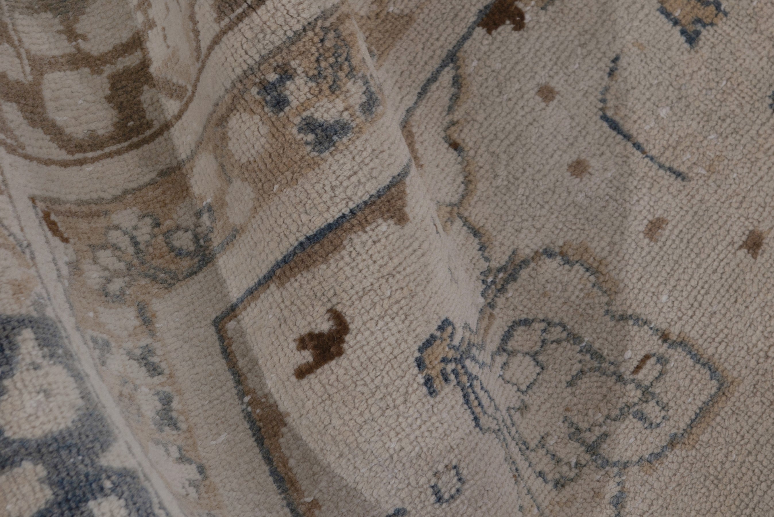 Persian Sabzevar area rug in beige and denim, view 18 of 20