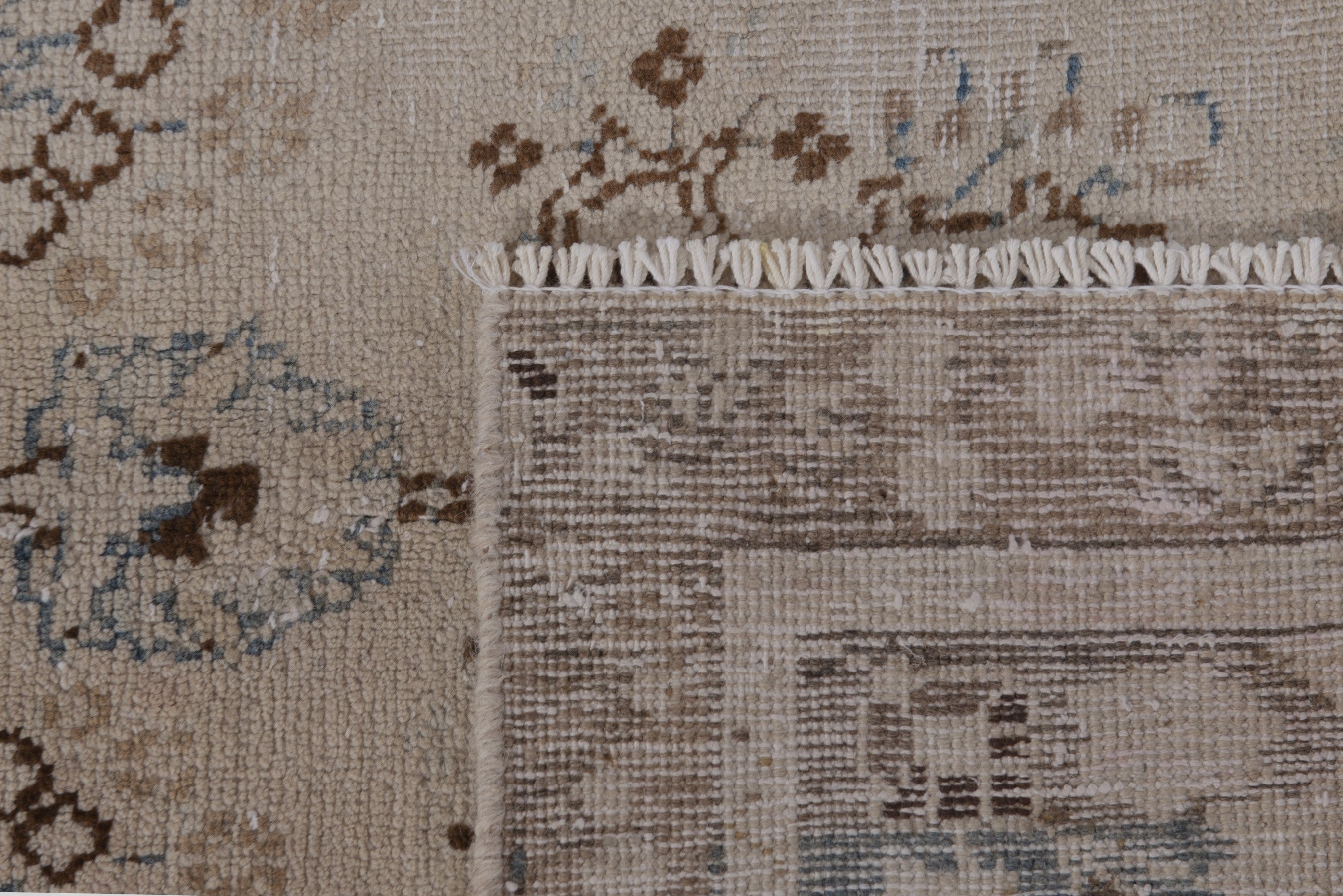 Persian Sabzevar area rug in beige and denim, view 20 of 20