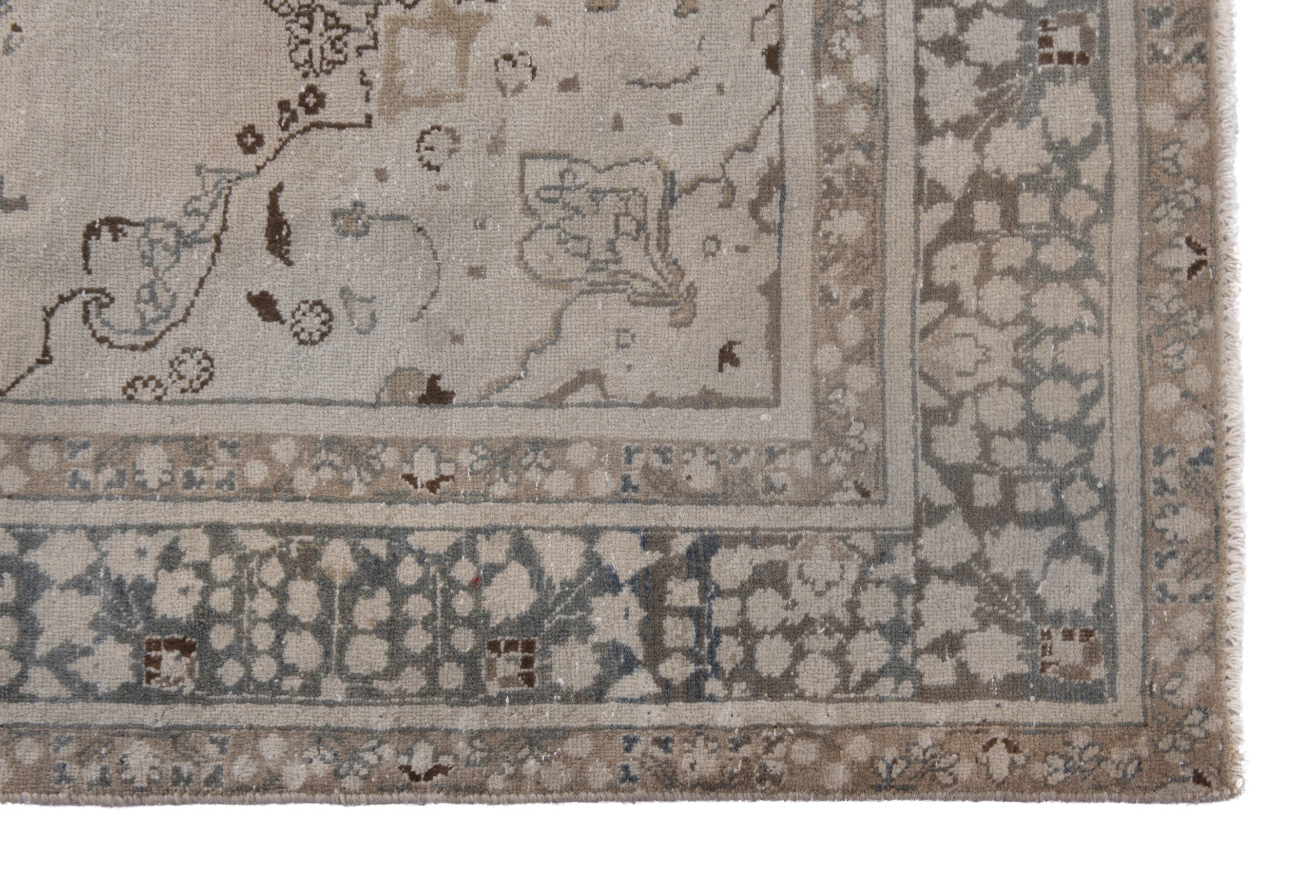 Persian Sabzevar area rug in beige and denim, view 5 of 20