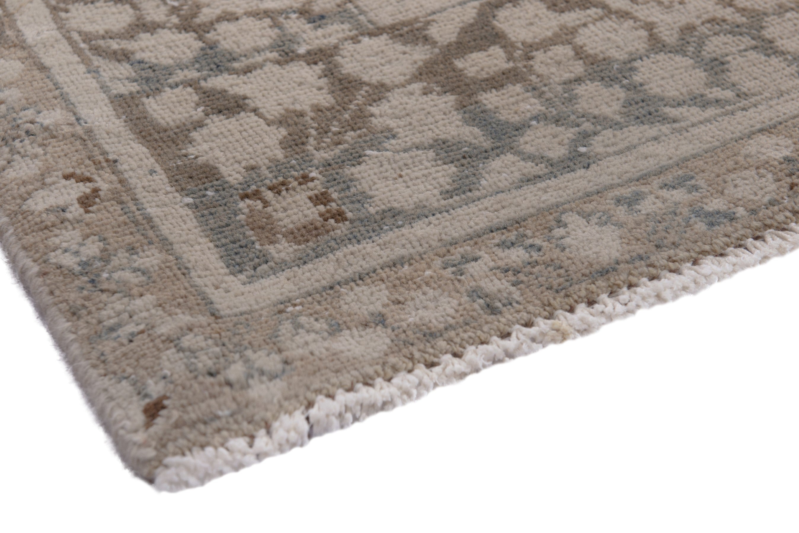 Persian Sabzevar area rug in beige and denim, view 4 of 20