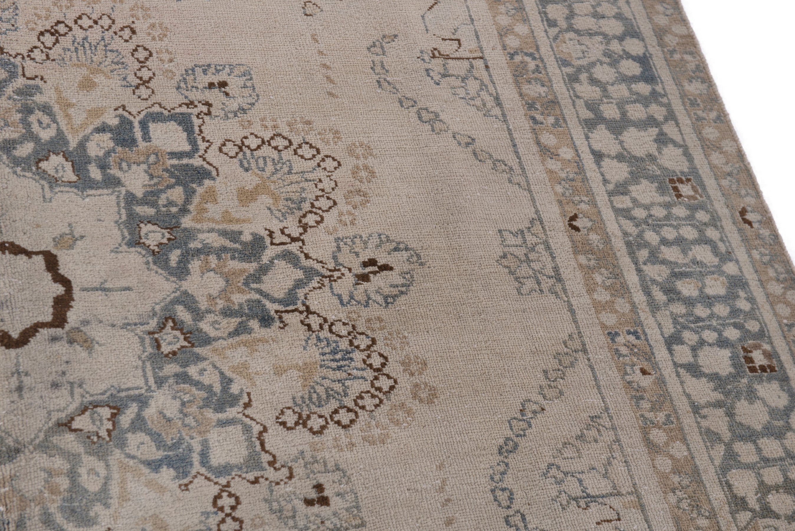 Persian Sabzevar area rug in beige and denim, view 7 of 20