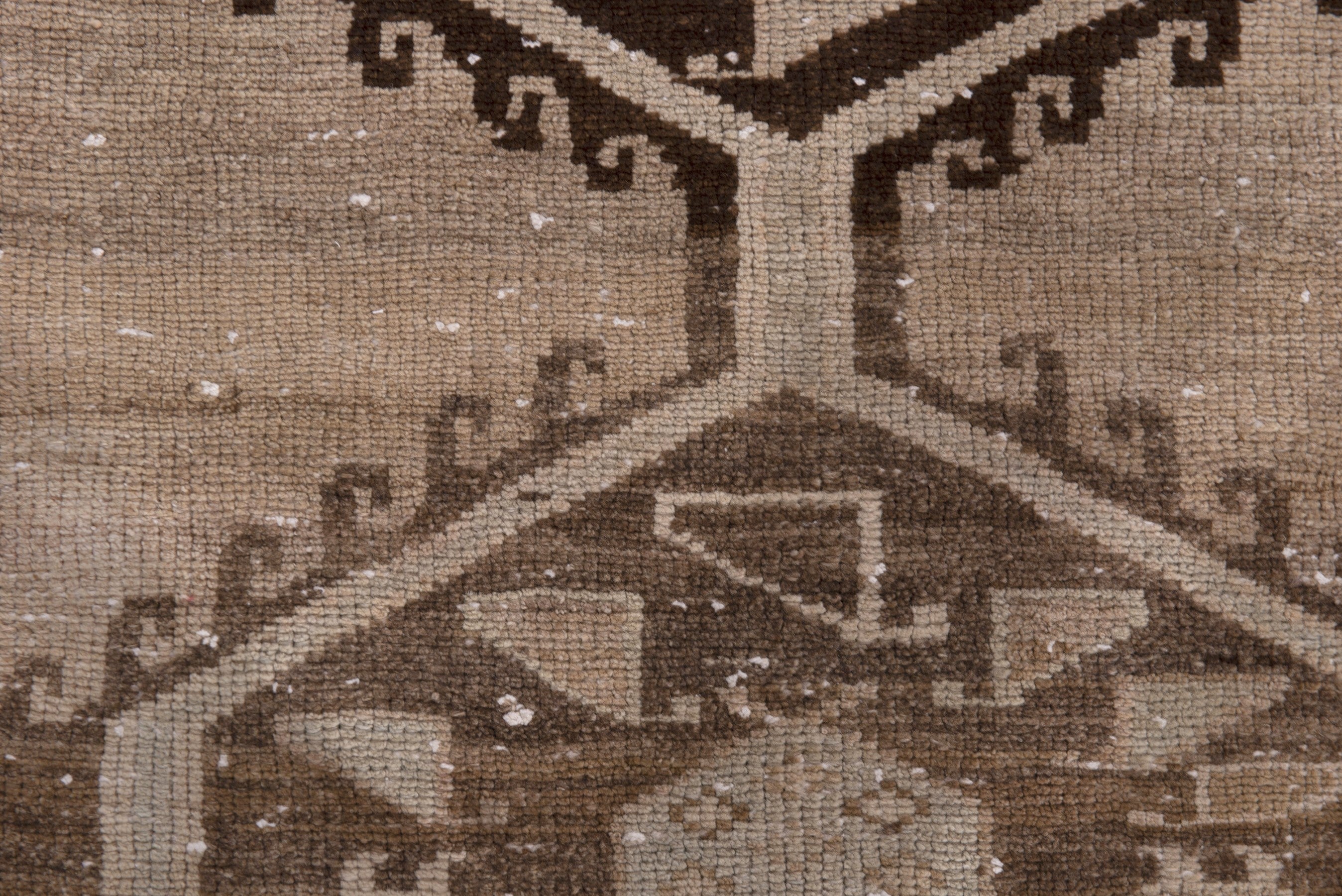 Persian Shiraz runner rug in taupe and dark brown, view 13 of 19
