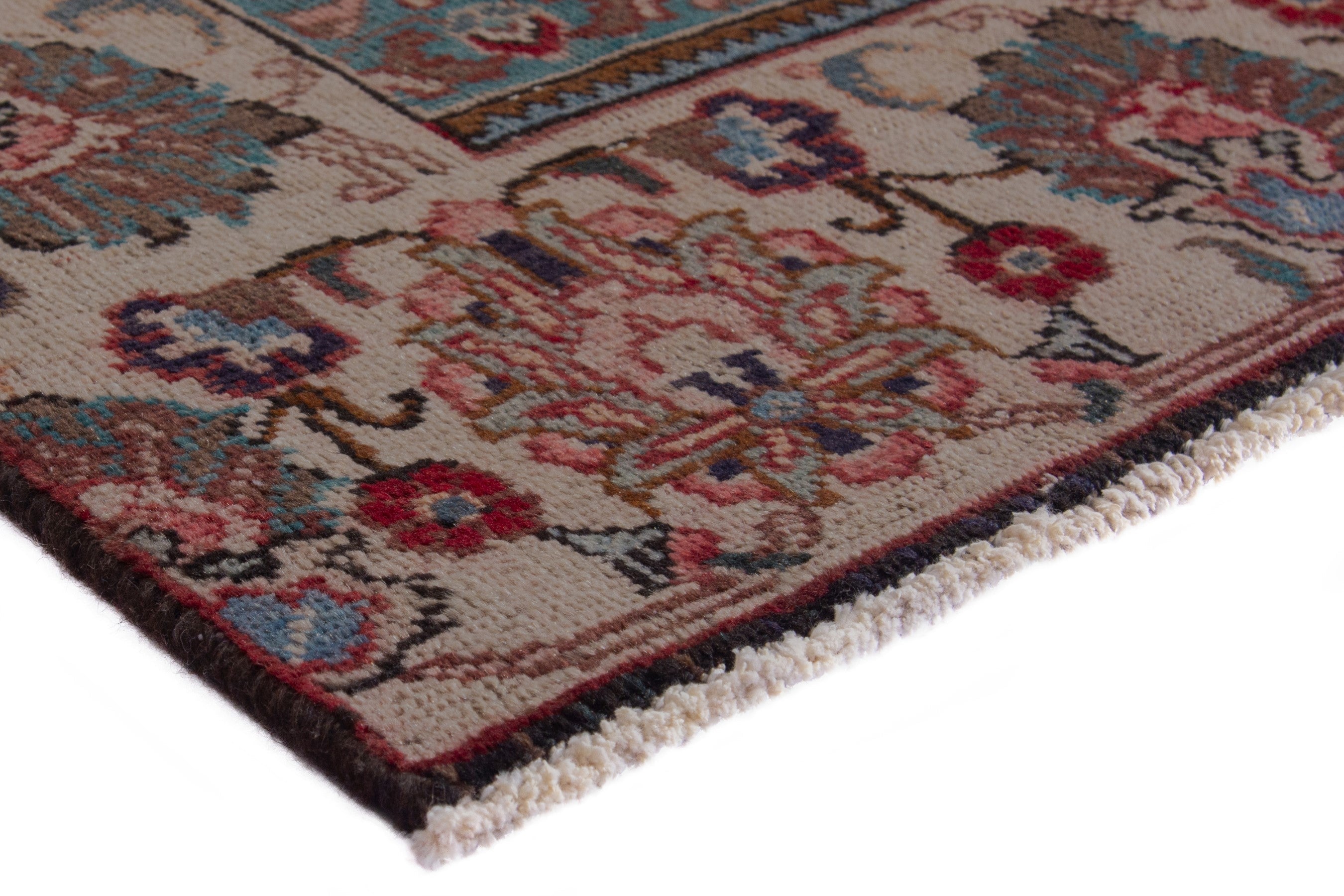 Persian Tabriz oversized rug in deep red and tan, view 4 of 18
