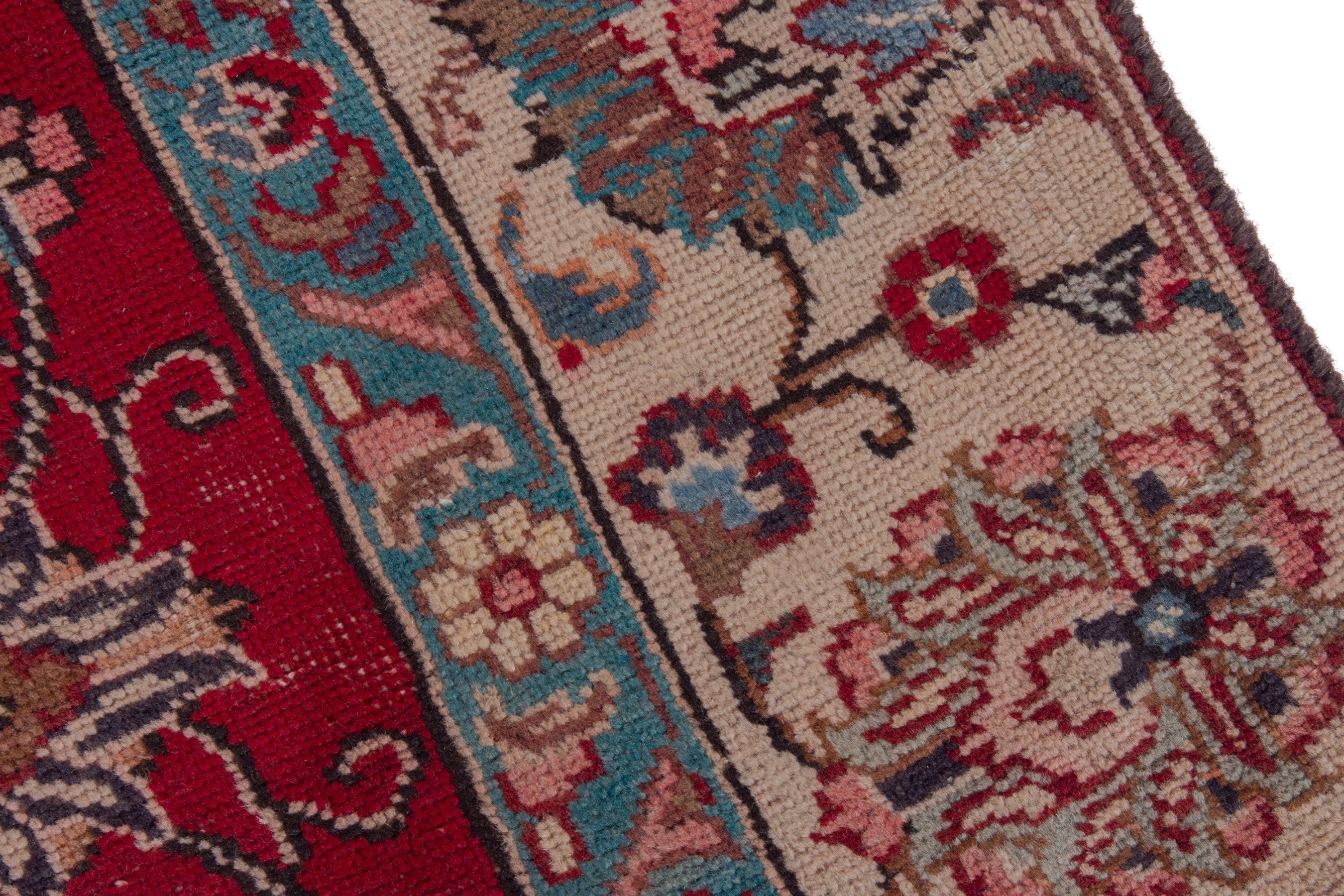 Persian Tabriz oversized rug in deep red and tan, view 7 of 18