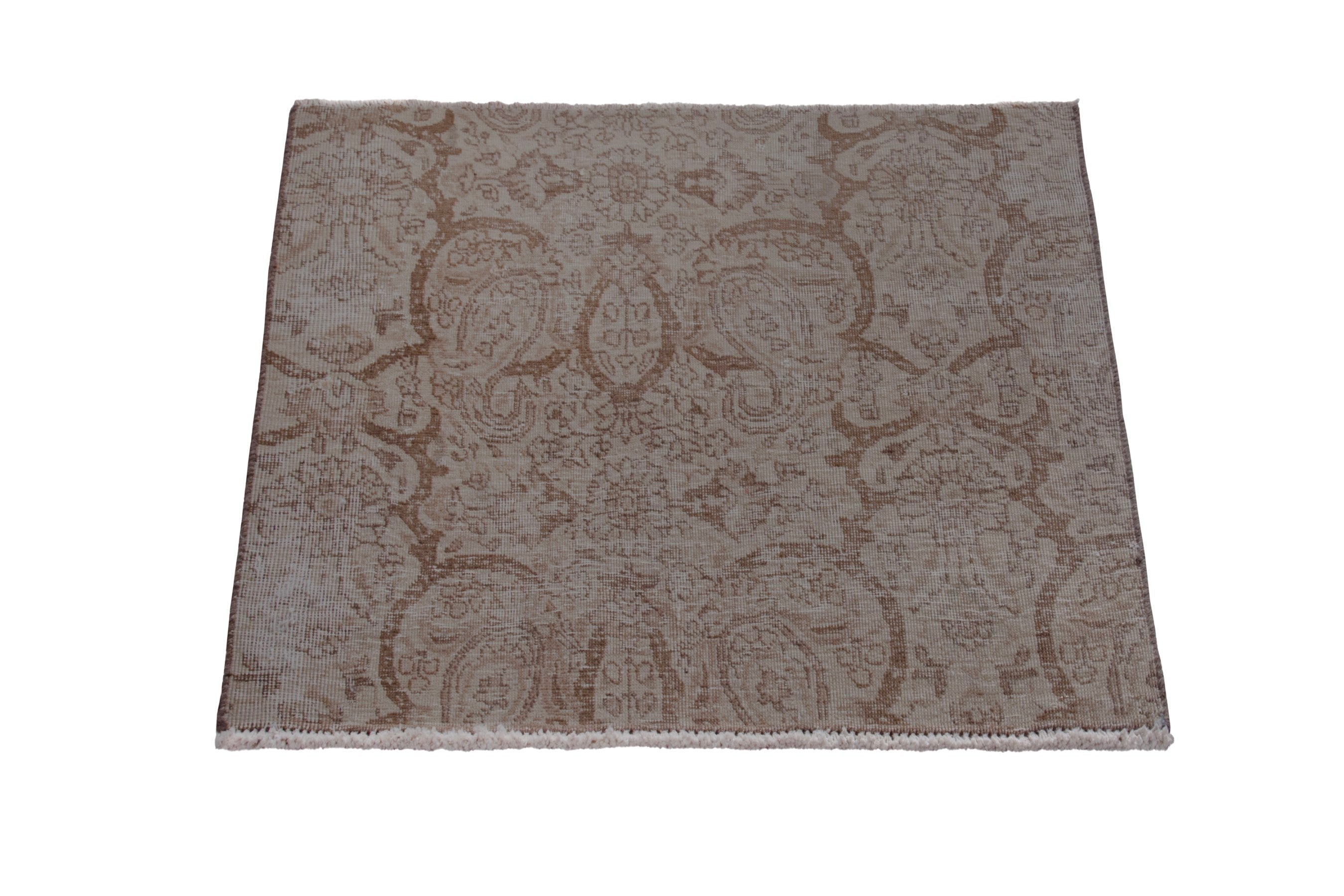 Persian Birjand accent rug in greige and tan, view 2 of 7