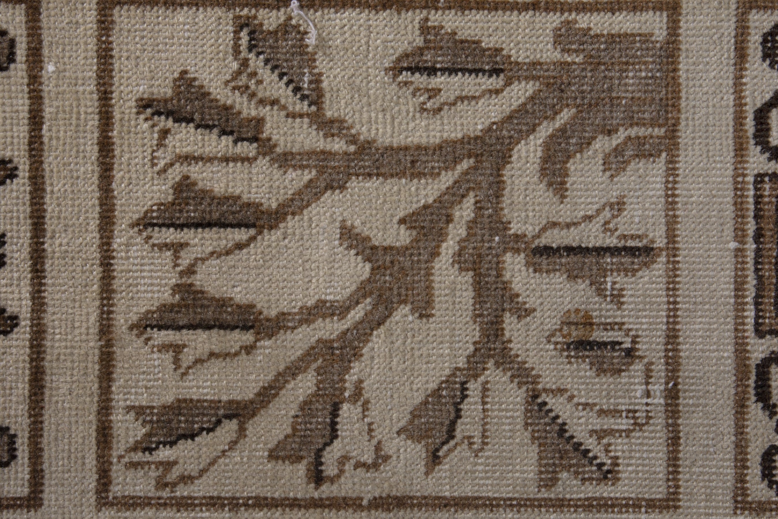 Persian Tabriz accent rug in cream and brown, view 5 of 7
