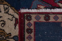 Persian Shahreza accent rug in navy and deep red, view 10 of 10