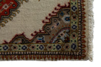 Persian Tabriz accent rug in ivory and rust, view 5 of 9