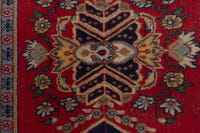 Persian Kashan accent rug in deep red and cream, view 8 of 10
