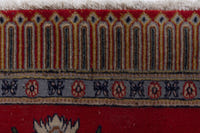 Persian Kashan accent rug in deep red and cream, view 9 of 10