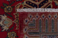 Persian Kashan accent rug in deep red and cream, view 10 of 10