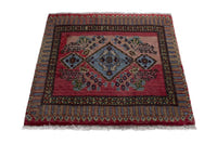 Persian Kashan accent rug in faded red and tan, view 3 of 9
