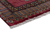 Persian Kashan accent rug in faded red and tan, view 6 of 9