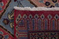 Persian Kashan accent rug in faded red and tan, view 9 of 9