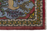 Persian Shahreza accent rug in faded red and dusty blue, view 5 of 10