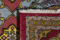 Persian Shahreza accent rug in faded red and dusty blue, view 10 of 10