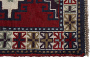 Persian Ghoochan accent rug in deep red and cream, view 5 of 10