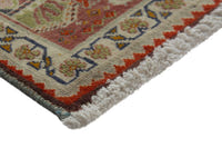 Persian Shiraz accent rug in faded red and navy, view 6 of 10