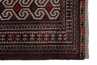 Persian Torkaman accent rug in dark brown and cream, view 5 of 10