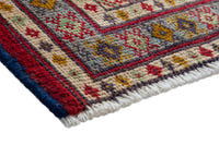 Persian Torkaman accent rug in stone and cream, view 6 of 10