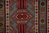 Persian Torkaman accent rug in stone and cream, view 7 of 10