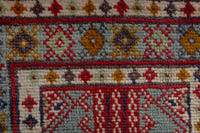 Persian Torkaman accent rug in stone and cream, view 8 of 10