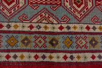 Persian Torkaman accent rug in stone and cream, view 9 of 10