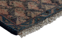 Persian Hamadan runner rug in dusty rose and dark taupe, view 6 of 9
