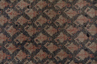 Persian Hamadan runner rug in dusty rose and dark taupe, view 7 of 9