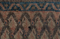 Persian Hamadan runner rug in dusty rose and dark taupe, view 8 of 9