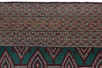 Persian Baluch accent rug in teal and greige, view 8 of 9