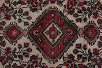 Persian Hamadan accent rug in cream and black, view 7 of 9