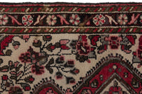Persian Hamadan accent rug in cream and black, view 8 of 9