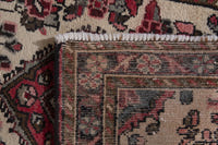 Persian Hamadan accent rug in cream and black, view 9 of 9