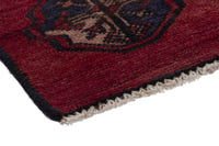 Persian Baluch accent rug in burgundy and navy, view 6 of 9