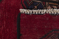 Persian Baluch accent rug in burgundy and navy, view 9 of 9