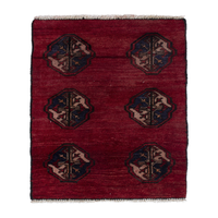 Persian Baluch accent rug in burgundy and navy, 2'1" x 2'6"