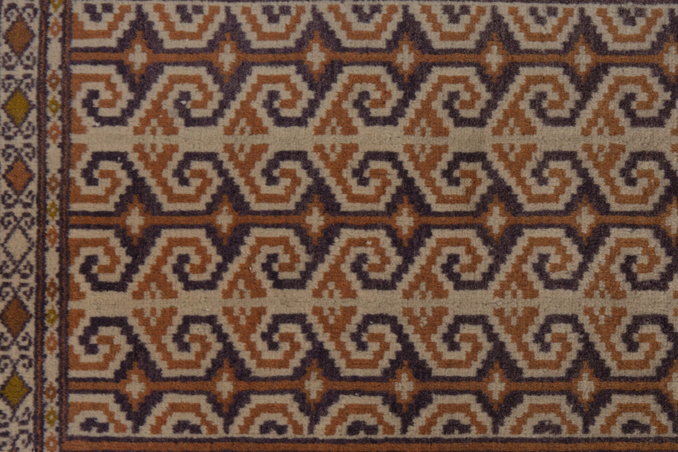 Persian Baluch accent rug in tan and cream, view 7 of 8
