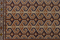 Persian Baluch accent rug in tan and cream, view 7 of 9