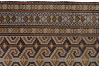 Persian Baluch accent rug in tan and cream, view 8 of 9