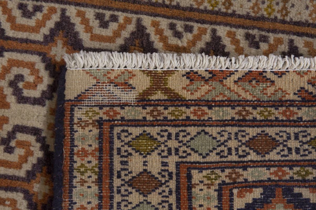 Persian Baluch accent rug in tan and cream, view 9 of 9