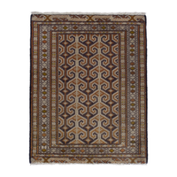 Persian Baluch accent rug in tan and cream, 2'1" x 2'9"