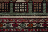 Persian Baluch accent rug in cream and light brown, view 10 of 11