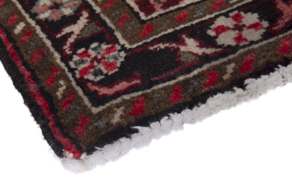 Persian Hamadan accent rug in cream and black, view 6 of 10