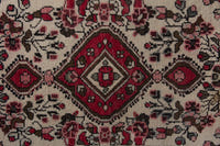 Persian Hamadan accent rug in cream and black, view 7 of 10